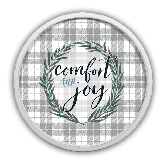 Comfort and Joy Round White Framed Print Wall Art